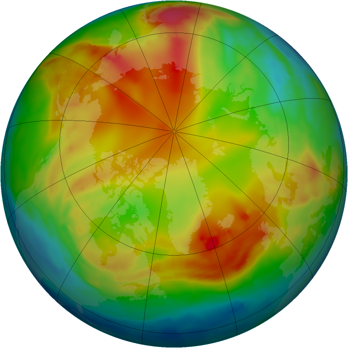 Arctic ozone map for 24 January 2009